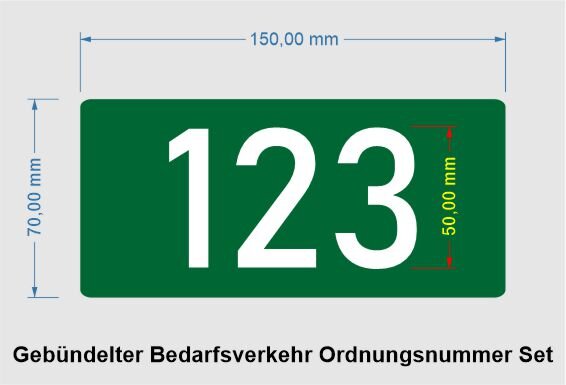 Gebündelter Bedarfsverkehr Ordnungsnummer als Aufkleber für Heckscheibe