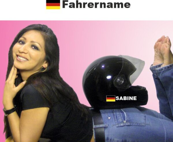 Helm Aufkleber mit Deutschland Flagge und mit Ihrem Namen selbst gest, 6,90  €